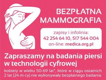 Bezpłatne badania mammograficzne dla kobiet w wieku 50-69 lat - zdjęcie1