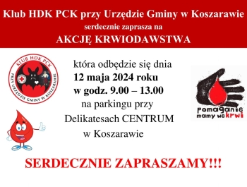 Zapraszamy na akcję krwiodawstwa w Koszarawie - zdjęcie1