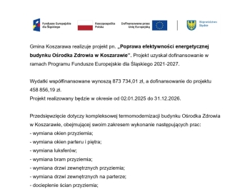 Poprawa efektywności energetycznej budynku Ośrodka Zdrowia w Koszarawie - zdjęcie1