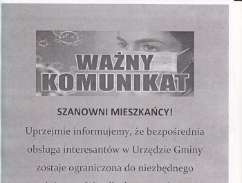 UWAGA! Ograniczenia w funkcjonowaniu Urzędu Gminy w Koszarawie - zdjęcie1